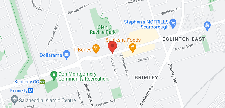 map of 2589 EGLINTON AVE W